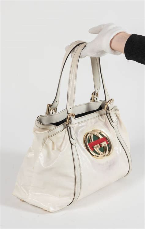 borsa gucci pelle bianca|Gucci Soho Chain in Pelle Bianca For Sale at 1stDibs.